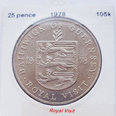 2053 Guernsey 25 pence 1978 Elizabeth II (Royal Visit) km 32