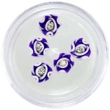 Decorațiuni mov și albe pentru unghii - flori acrilice cu stras, INGINAILS