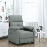 vidaXL Fotoliu rabatabil electric, gri &icirc;nchis, material textil