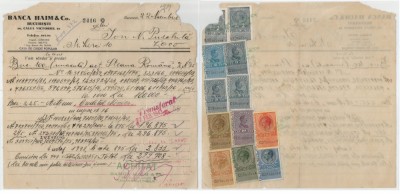 Romania, Banca Haim Co, Act vanzare, Bucuresti, 1939 foto