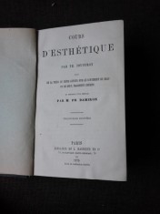 COURS D&amp;#039;ESTHETIQUE - TH. JOUFFROY (CARTE IN LIMBA FRANCEZA) foto