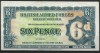 !!! RARR : MAREA BRITANIE , VOUCHER MILITAR - 6 PENCE (1948} - P M17a - UNC / CEL DIN SCAN
