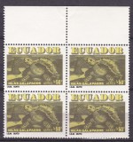 Ecuador 1981 fauna Galapagos testoase MI 1901 bloc de 4 MNH, Nestampilat