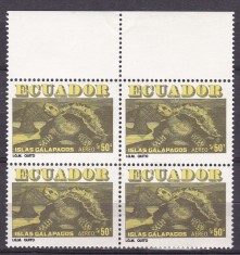 Ecuador 1981 fauna Galapagos testoase MI 1901 bloc de 4 MNH