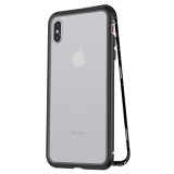 Husa 360&deg; Magnetica iPhone XS Max: Protectie Completa Metal+Sticla, Anti-Soc, Apa, Praf, Zgarieturi, Negru