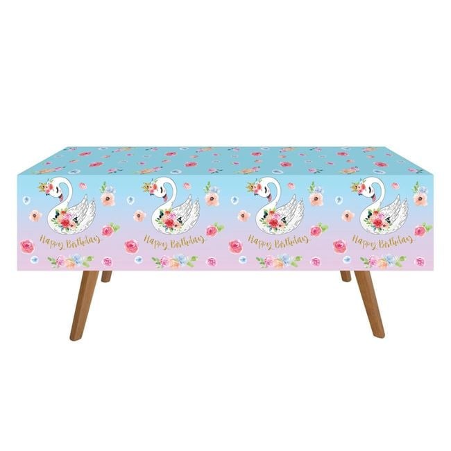 Fata De Masa Pentru Petrecerile Fetitelor, model Lebede,180x120 cm