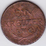 3. Transilvania Alba Iulia,Austria,Ungaria 1 creitar,kreuzer,krajczar 1816 E RAR