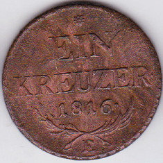 3. Transilvania Alba Iulia,Austria,Ungaria 1 creitar,kreuzer,krajczar 1816 E RAR