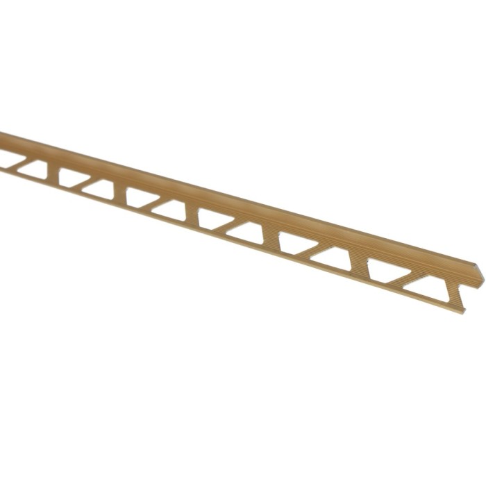 Profil aluminiu terminatie gresie si faianta, drept, auriu, 10 x 2500 mm