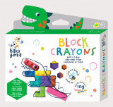 Creioane cerate interconectabile Block Crayons - Dinozaur T-Rex, Haku Yoka, Avenir