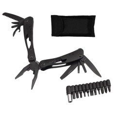 Cleste multifunctional DEPOX&reg;, Outdoor Specialist, otel inoxidabil, 20 functii, 22 cm, negru, husa inclusa