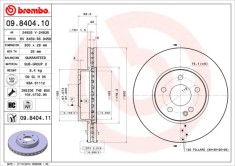 BREMBO 09.8404.11 PRIME LINE - UV Coated Disc frana