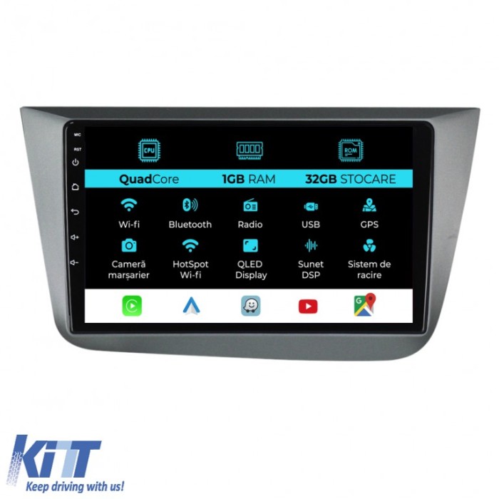 Navigatie Dedicata Seat Altea (2004 - 2015), 9 Inch, 1Gb Ram, 32Gb stocare, Carplay Performance AutoTuning