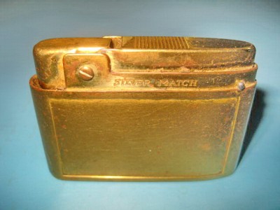 5168-Bricheta veche Compound Patent Lighter Silver Match, Austria benzina. foto