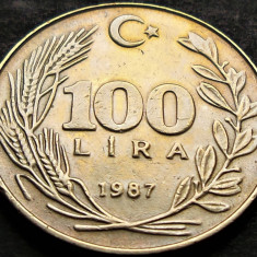 Moneda 100 LIRE TURCESTI - TURCIA, anul 1987 * cod 275 = A.UNC