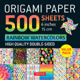 Origami Paper 500 Sheets Rainbow Watercolors 6&quot;&quot; (15 CM): Tuttle Origami Paper: High-Quality Double-Sided Origami Sheets Printed with 12 Different Des