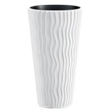 Ghiveci decorativ de flori, rotund, inalt, alb, 29.7x53.1 cm, Sandy