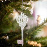Ornament de Crăciun - cheie acrilică - 165 x 60 x 10 mm, Oem