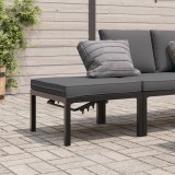 Scaun gradina Gossi, negru, aluminiu, cu perna antracit, reglabil, 65x65x35 cm