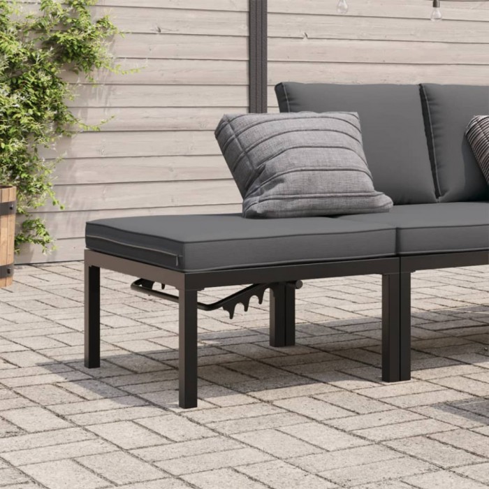 Gossi scaun de gradina cu perna, negru, aluminiu