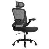 Scaun de birou ergonomic SONGMICS cu tetiera si suport lombar, negru