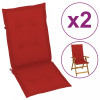Perne scaun de grădină, 2 buc, roșu, 120x50x3 cm