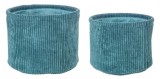Cumpara ieftin Set 2 cosuri depozitare textil albastru Shirly 19x16 cm, 22x18 cm