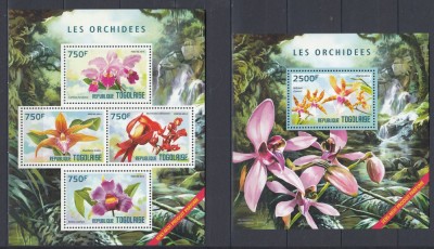 Togo 2014 - Flori - ORHIDEE - BL + KB - MNH foto