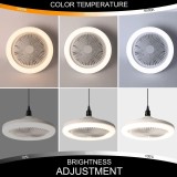Ventilator de tavan cu lumina, Telecomanda, 3 viteze, 10", Alb