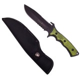 Cumpara ieftin Cutit de vanatoare DEPOX&reg;, Extreme Beetle, verde, 29 cm, teaca inclusa