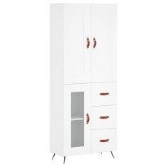 Dulap inalt, alb, 69,5x34x180 cm, lemn compozit
