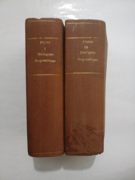 OEUVRES DE PLATON * DIALOGUES DOGMATIQUES / POLEMIQUES /SOCRATIQUES (1869)- 4 volume