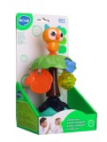 Jucarie Bebe cu Ventuza Bufnita SuperHeroes ToysZone, Parti Mobile, Texturi Variate, Stimulare Vizuala, Montare Masa/Parchet