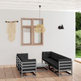 vidaXL Set mobilier de grădină cu perne, 8 piese, lemn masiv de pin 3076421