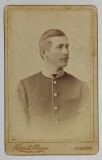 ARAD , FOTOGRAF KLAPOK ALAJOS , TANAR IN UNIFORMA , FOTOGRAFIE FORMAT C.D.V. , 1891