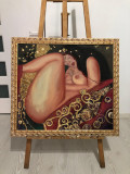 Galerie arta online Tablou nud femeie, Pictura decorativa, semnat, inramat, Abstract, Ulei