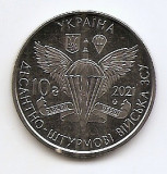 Ucraina 10 Hryven 2021 - ( Air Assault Forces) 30.0 mm ,KM-New UNC !!!