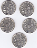 Moneda Iugoslavia 2 Dinari 2002 - KM#181 UNC ( cu luciu, din fisic - set x5 ), Europa