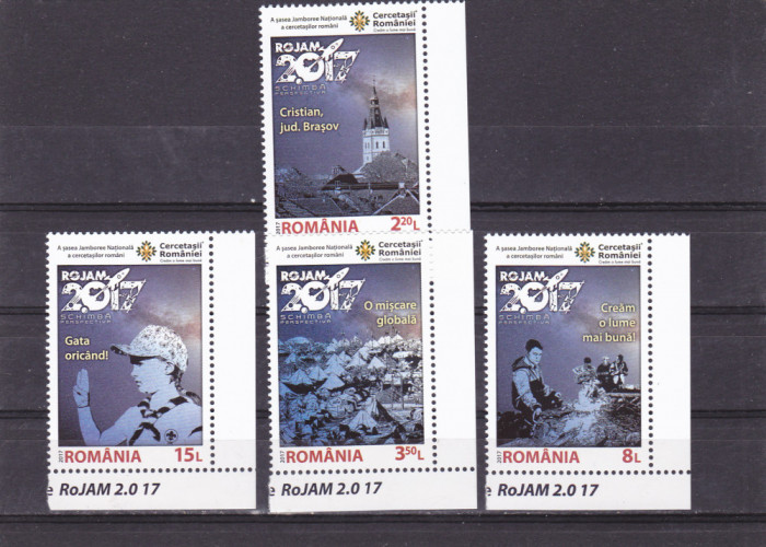 CERCETASII ROMANIEI,JAMBOREEA NATIONALA,SERIE COMPLETA,2017,Lp.2155,MNH.ROMANIA.