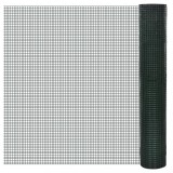 VidaXL Plasă de s&acirc;rmă găini, verde, 25 x 1 m, oțel galvanizat cu PVC