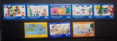 Insula Crăciunului Oceanul Indian 1991 Crăciun serie 8v. Neștampilată foto