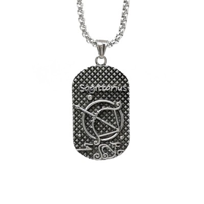 Lant cu Pandantiv zodia Sagetator otel inoxidabil dog tag Personal Style 00A259 foto