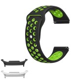 Curea silicon compatibila Samsung Galaxy Watch9 40mm, Negru/Verde
