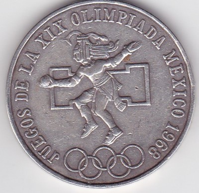 Mexic 25 Pesos 1968 comemorativa Jocurile olimpice de vara foto