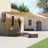 vidaXL Copertină autonomă retractabilă manual, galben/alb, 600x300 cm 3069598