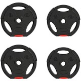 SPORTNOW Set Discuri de Greutăți cu Două Discuri de 5 kg și Două Discuri de 2,5 kg, Negru | Aosom Romania