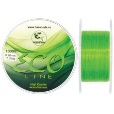 Nylon/monofilament Baracuda Eco Line 1000 m, verde fluo, rezistent la abraziune/tractiune 0.26 mm