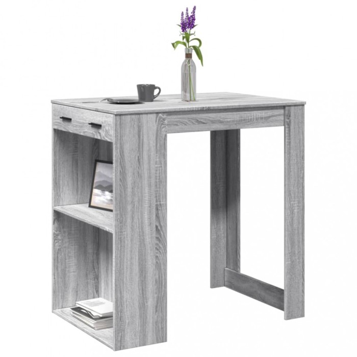 Gossi masa de bar, sonoma gri, 102x70x103,5 cm, lemn prelucrat