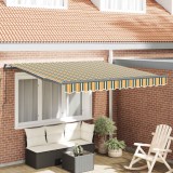 vidaXL Cortina Retractabilă Manual Verde și galben 350 x 250 cm 3330451