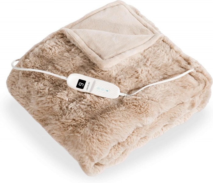 Patura Electrica Cecotec HeatConfort ThermalBlanket, Protectie impotriva supraincalzirii, Cronometru, 160 x 130 cm, 160W, 9 niveluri, Bej